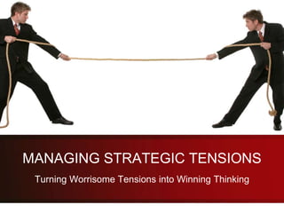 MANAGING STRATEGIC TENSIONS
Turning Worrisome Tensions into Winning Thinking
 