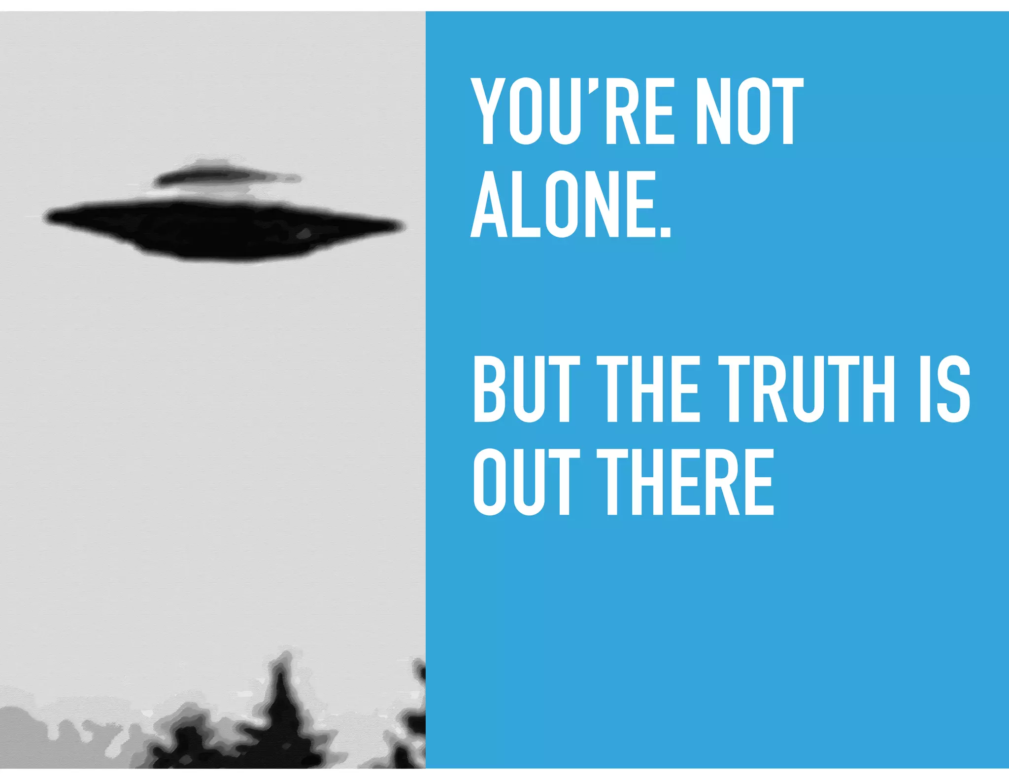 YOU’RE NOT
ALONE.
BUT THE TRUTH IS
OUT THERE.
 