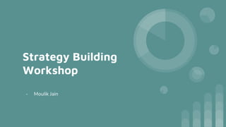 Strategy Building
Workshop
- Moulik Jain
 