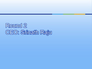 Round 2
CEO: Srinath Raju
 