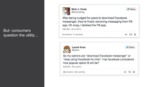 But- consumers
question the utility…
 