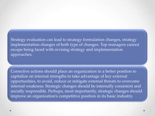 Strategy evaluation builder