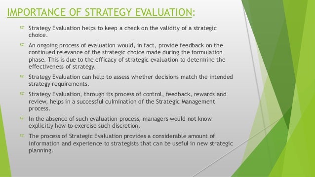evaluation of strategic plan