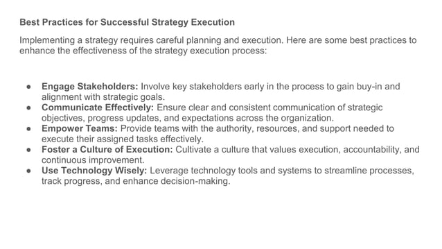 The Strategy Execution Process : Key Steps for Successful ...