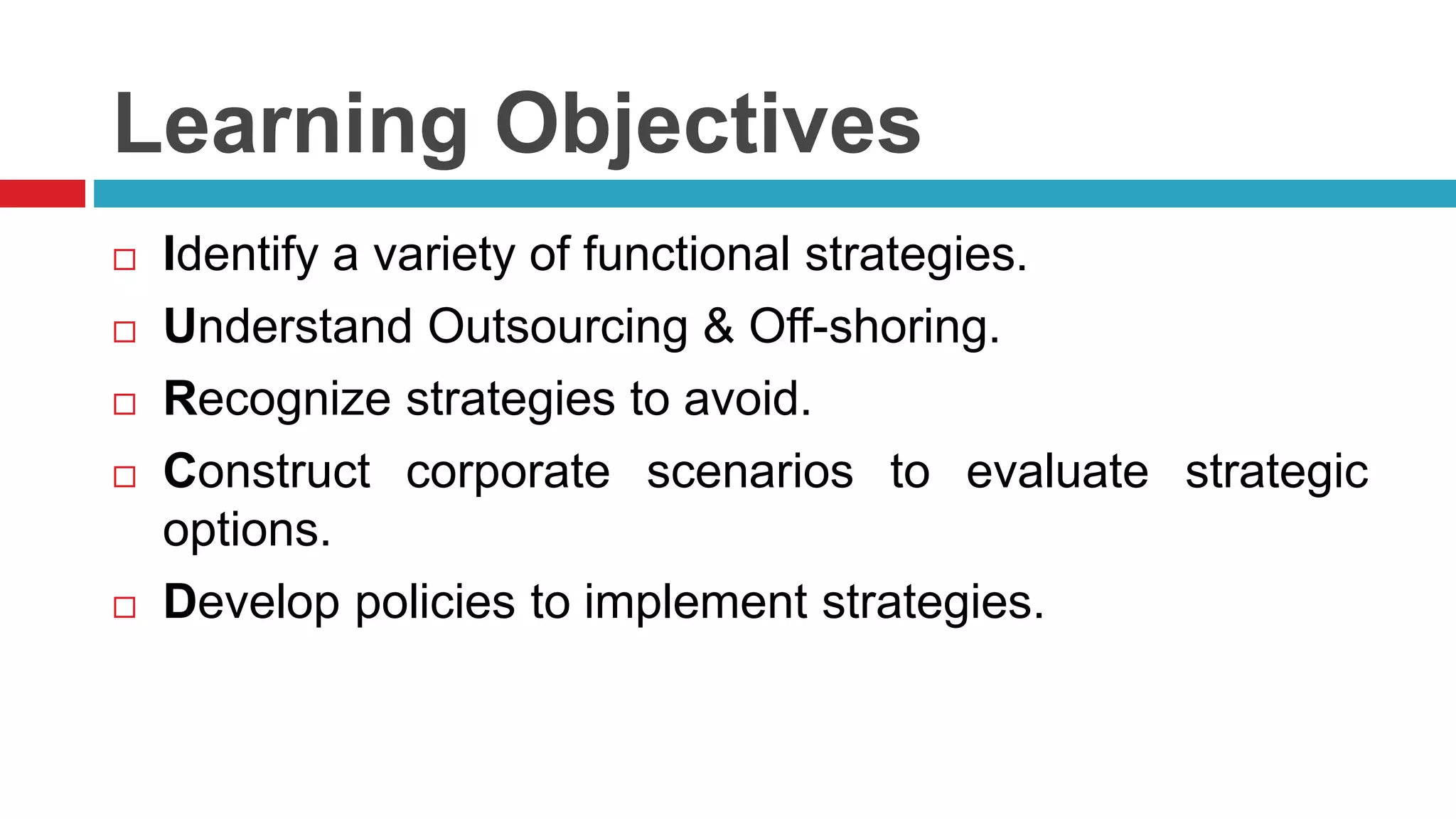 Strategy formulation : functional strategy & Strategy Choice | PPTX