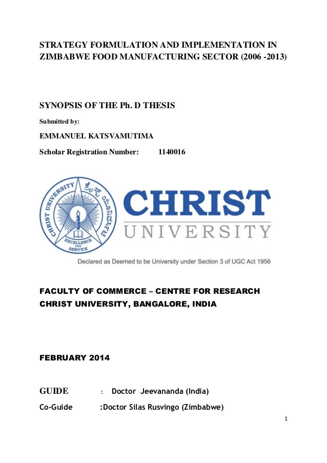 Dissertation on strategy formulation
