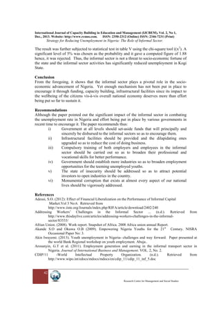 Strategy for reducing unemployment in nigeria the role of informal ...