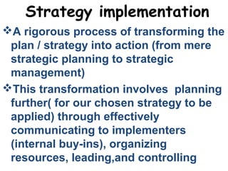 Strategy implementation | PPT