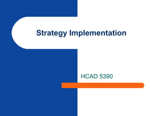 Strategy Implementation
HCAD 5390
 