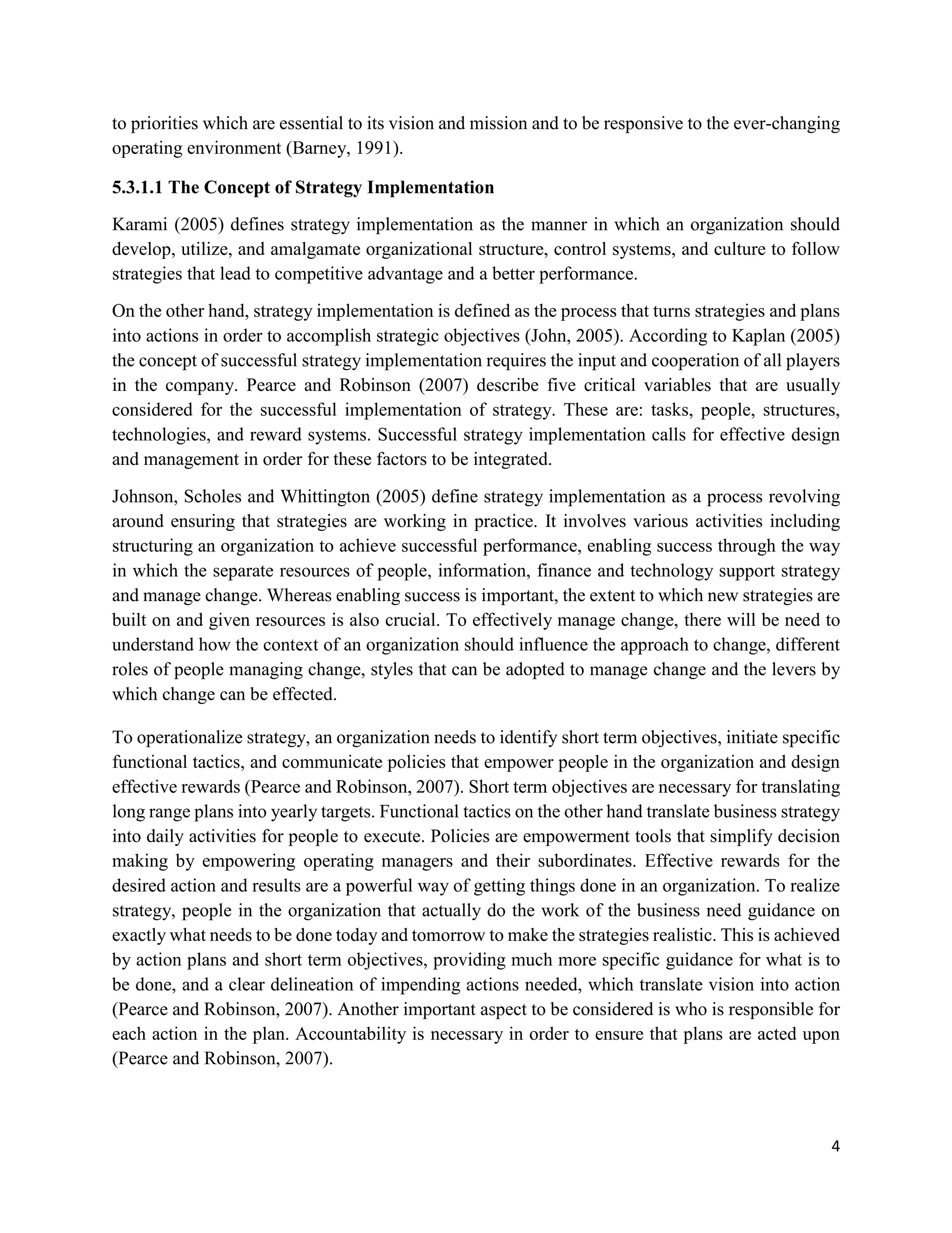 Strategy implementation / Execution | PDF