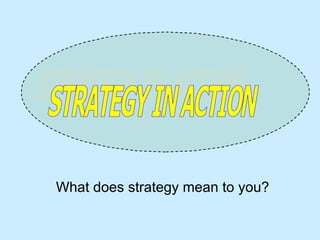 What does strategy mean to you? STRATEGY IN ACTION 