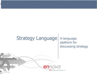 Strategy Language A language platform for discussing strategy 