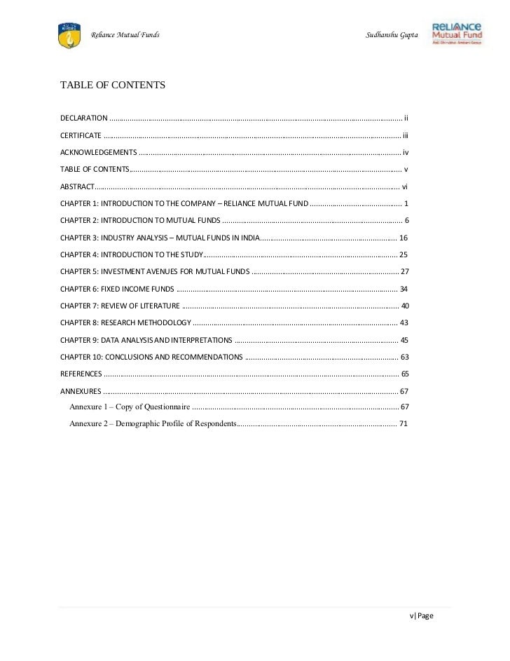 Strategy of operations of mutual funds with special emphasis on debt