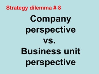 Executives at organizations that are experimenting with more 
participatory modes of strategy development cite two major benefits: 
Benefit # 1 
Improving the quality of strategy by pulling in diverse and detailed 
frontline perspectives that are typically overlooked but can make the 
resulting plans more insightful and actionable. 
Benefit # 2 
The second is building enthusiasm and alignment behind a company’s 
strategic direction. 
https://www.mckinseyquarterly.com/Strategy/Strategy_in_Practice/The_social_side_of_strategy_2965 
 