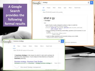 A Google
Search
provides the
following
formal results
 