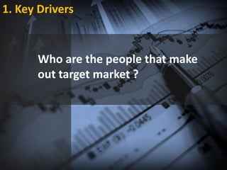 1. Key Drivers
Who are the people that make
out target market ?
 