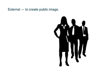 External — to create
the right public image.
 