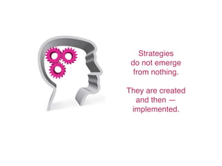 Strategies
do not emerge
from nothing.
They are created
and then —
implemented.
 
