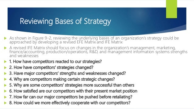 Strategy Review Evaluation And Control