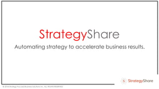 StrategyShare
Automating strategy to accelerate business results.
© 2018 Strategy Focused Business Solutions Inc. ALL RIGHTS RESERVED
 