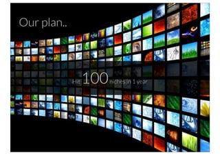 Our plan..



             Hit   100   niches in 1 year
 