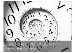 Loads of Time Wasted just to ﬁnd
videos that we enjoy?
 
