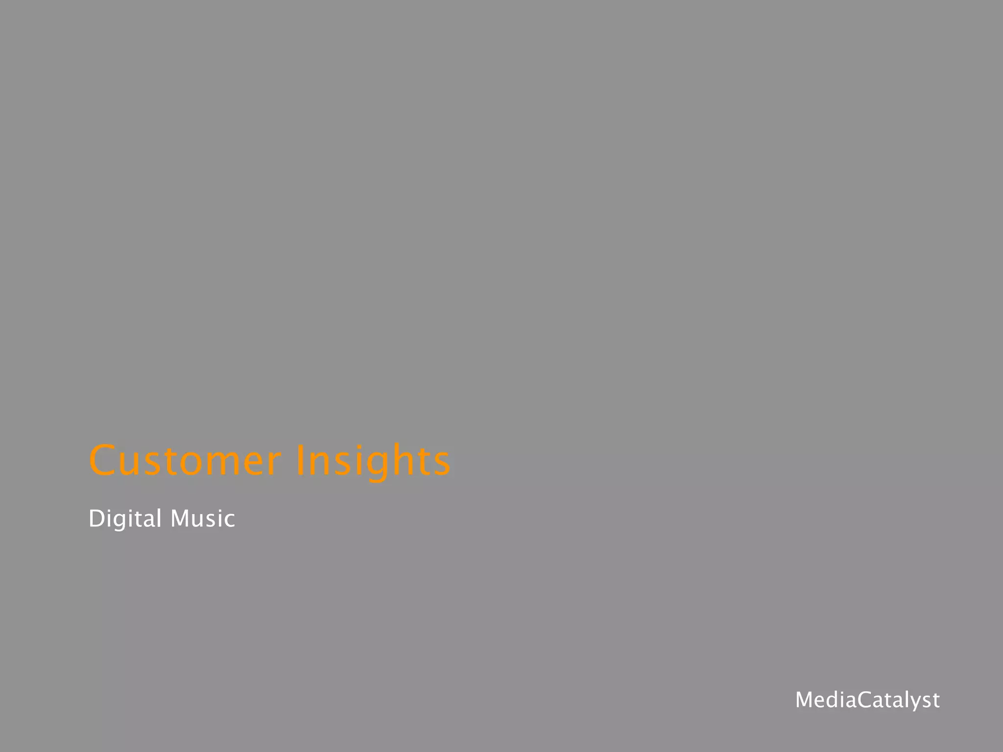 Customer Insights
Digital Music
 