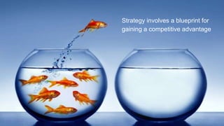 Strategy involves a blueprint for
gaining a competitive advantage
 