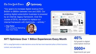 “Our goal is to increase digital revenue from
$400m to $800m between now and 2020. Our
existing digital subscription busin...