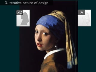 3. Iterative nature of design

       IxD                      IA




     TD
 