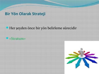 Bir Yön Olarak Strateji
Her şeyden önce bir yön belirleme sürecidir
«Stratum»

 