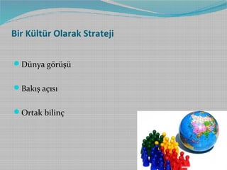 Bir Kültür Olarak Strateji
Dünya görüşü
Bakış açısı
Ortak bilinç

 