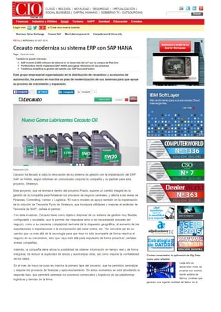 Stratesys - Cecauto moderniza gestion con SAP HANA - CIOSPAIN - SEP 2016