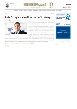 Stratesys - Luis Ortega - Socio-Director - RRHH DIGITAL 04 MAY 2016