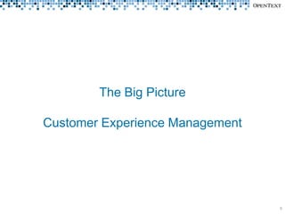The Big Picture

Customer Experience Management




                                 5
 
