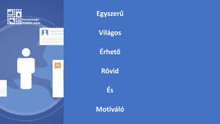 Egyszerű
Világos
Érhető
Rövid
És
Motiváló
 