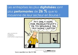 Développer la
reconnaissance
• L’e-mail est le principal outil
de reconnaissance
• Explosion des mails cc, fyi,
cya
• Intranets du haut vers le bas,
pour diffuser les règlements
intérieurs et autres
informations internes que les
employés font de leur mieux
pour ignorer
Entreprise 1.0 Entreprise 2.0
• La compétence devient le
principal outil de
reconnaissance
• Intranet construit de la base
vers le haut, par des
individus engagés,
coopérant dans le but de
construire quelque chose
avec plus de valeur et
organise le travail
Gregoire Lockhart
 