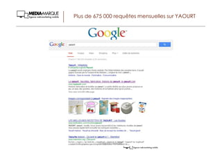 Plus de 675 000 requêtes mensuelles sur YAOURT
Gregoire Lockhart
 