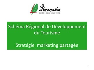 Schéma Régional de Développement
          du Tourisme

   Stratégie marketing partagée


                                   1
 