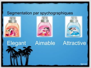 Segmentation par spychographiques




Elegant       Aimable      Attractive
 