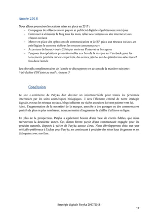 Stratégie digitale Patyka 2017/2018
17
Contact :
Christelle PIERRE-JOSEPH
 