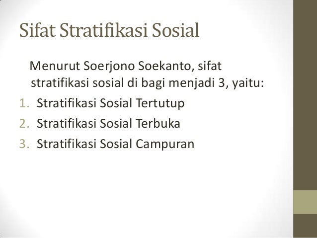 Stratifikasi Sosial