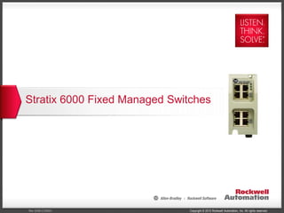 Copyright © 2012 Rockwell Automation, Inc. All rights reserved.Rev 5058-CO900C
Stratix 6000 Fixed Managed Switches
 