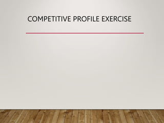 COMPETITIVE PROFILE EXERCISE
 