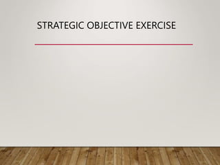 STRATEGIC OBJECTIVE EXERCISE
 