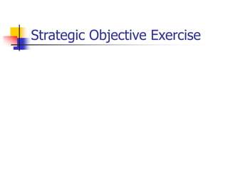 Strategic Objective Exercise
 