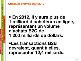 Quelques chiffres pour 2012 <ul><li>En 2012, il y aura plus de 1 milliard d'acheteurs en ligne, représentant un volume d'a...