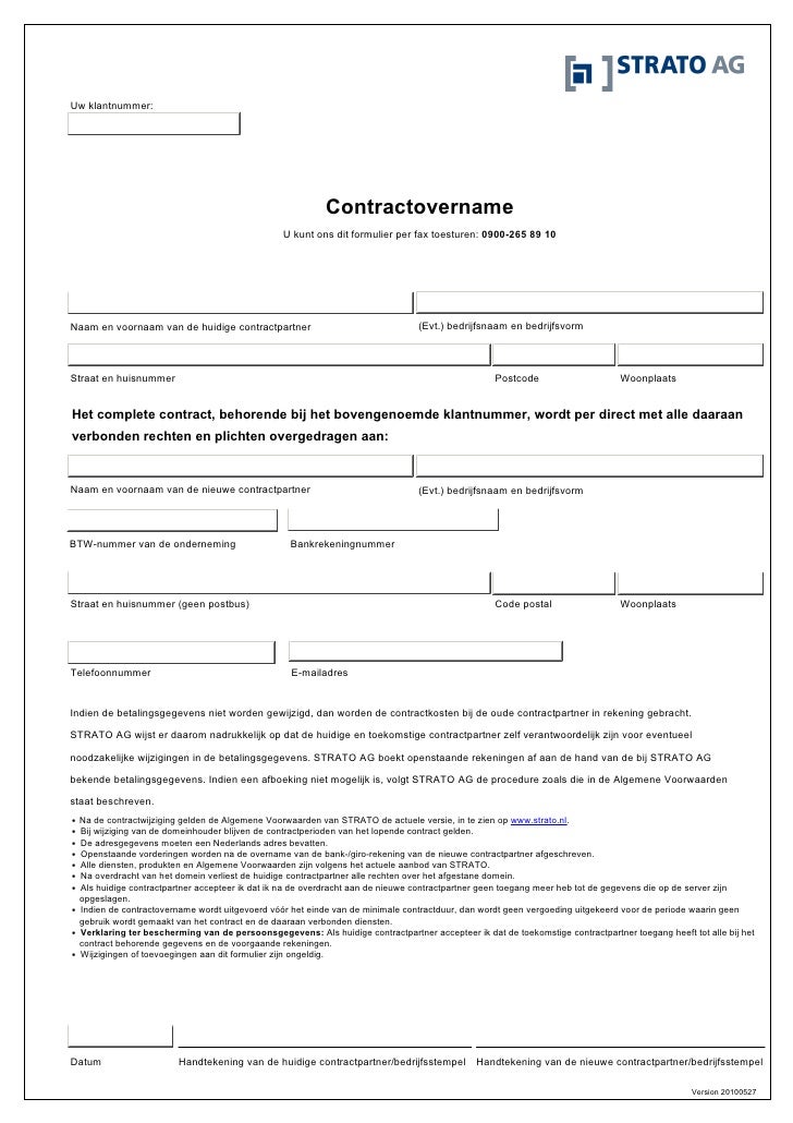 Strato contractoverdracht