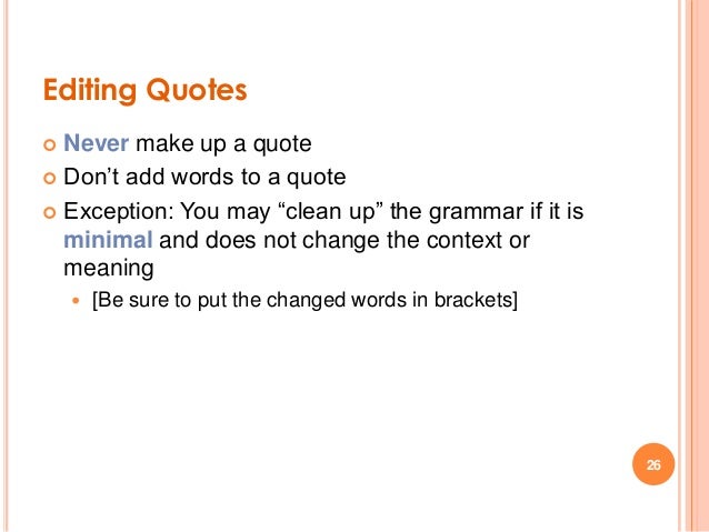 editing quotations
