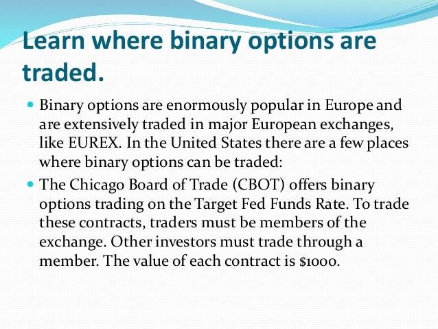 Eurex binary options
